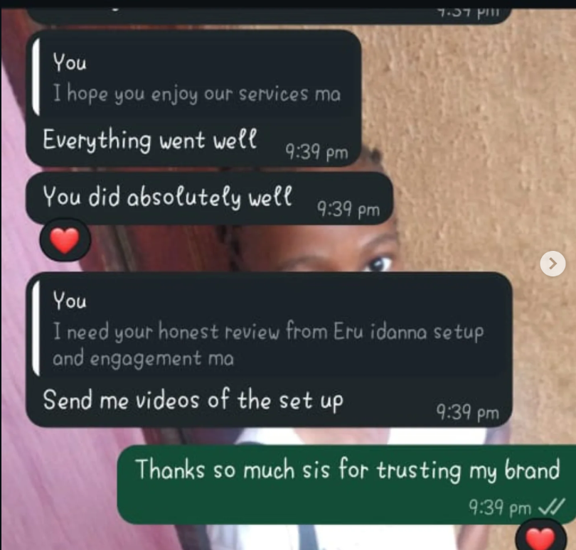 Luxury wedding gift presentation and Eru Iyawo setup by Wendygee Alaga in Abuja
